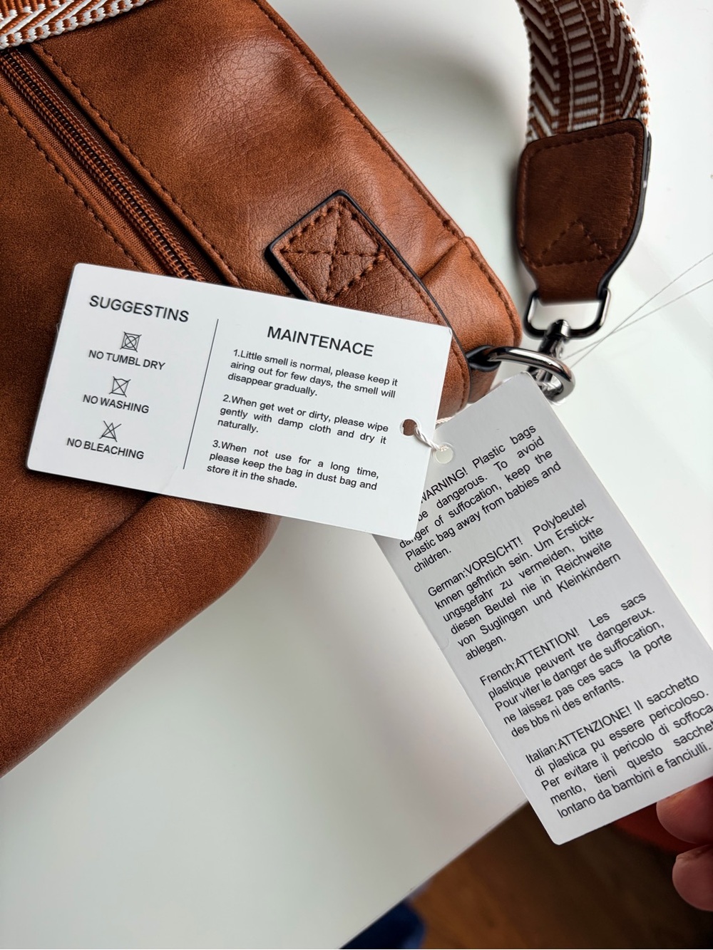 NWT brown Roulens Vegan Leather crossbody purse bag satchel - Picture 10 of 14